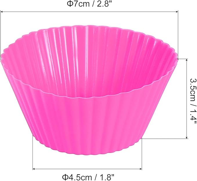 uxcell 42Pcs Silicone Cupcake Liners, Non-Stick Baking Cups, for Cooking Eggs, Baking Muffins and Make a Cake(Rose Red)