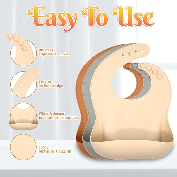 Silicone Baby Feeding Set 21 Pcs, Led Weaning Supplies, Baby Feeding EatincSupplies Set BPA Free, Essentialsfor Newborn Gift Walnut Color, Beige, Smoky Gray