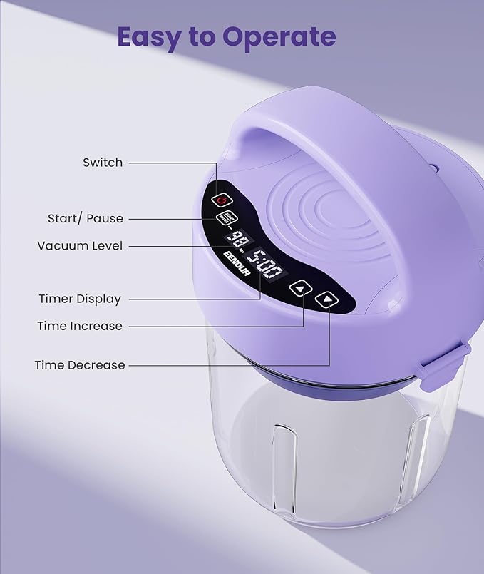 EENOUR Resin Bubble Remover, Removes 99% of Air Bubbles in 5 Minutes, 98kPa Vacuum Chamber with Digital Display, Big Capacity bubble remover for Epoxy Molds Casting, UV Resin, Silicone, Jewelry Making