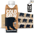 Wandering Bear Straight Black Organic Cold Brew Coffee On-the-Go, 11 fl oz, 12 pack - Extra Strong, Bold, Smooth, Unsweetened, Shelf-Stable, Ready to Drink, 100% Organic Iced Cold Brewed Coffee Drinks
