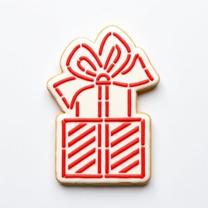 Stacked Present Cookie cutter and stencil set Baking stencils and cutters bundle DIY bakery decorating kit Cookie cutter with stencils Icing stencil and cookie cutter combo (Stacked Present)