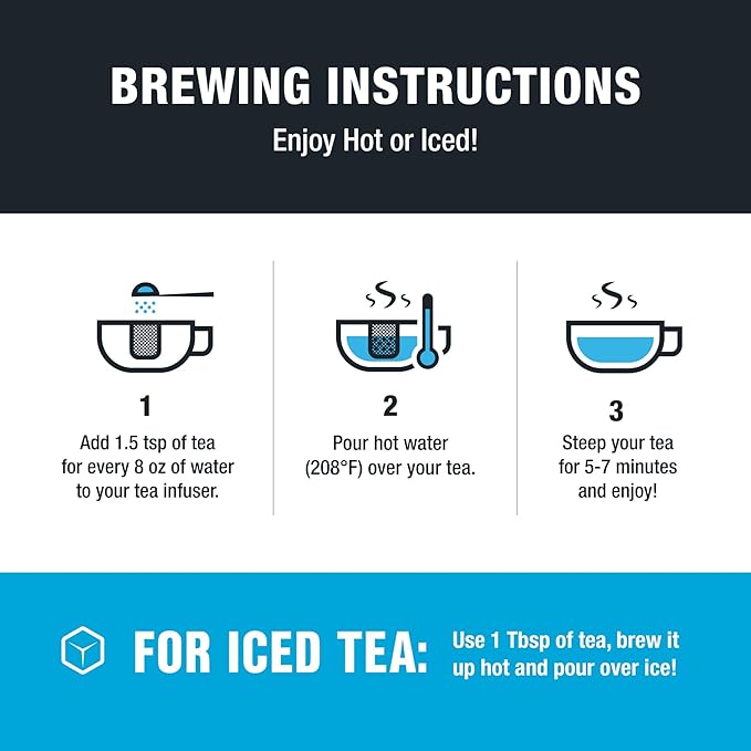 Tiesta Tea Blueberry Wild Child, Loose Leaf, Blueberry Hibiscus Herbal Tea, Premium Non-Caffeinated Blend, Make Hot or Iced, Brews Up to 200 Cups, 16 Ounce Resealable Bulk Pouch