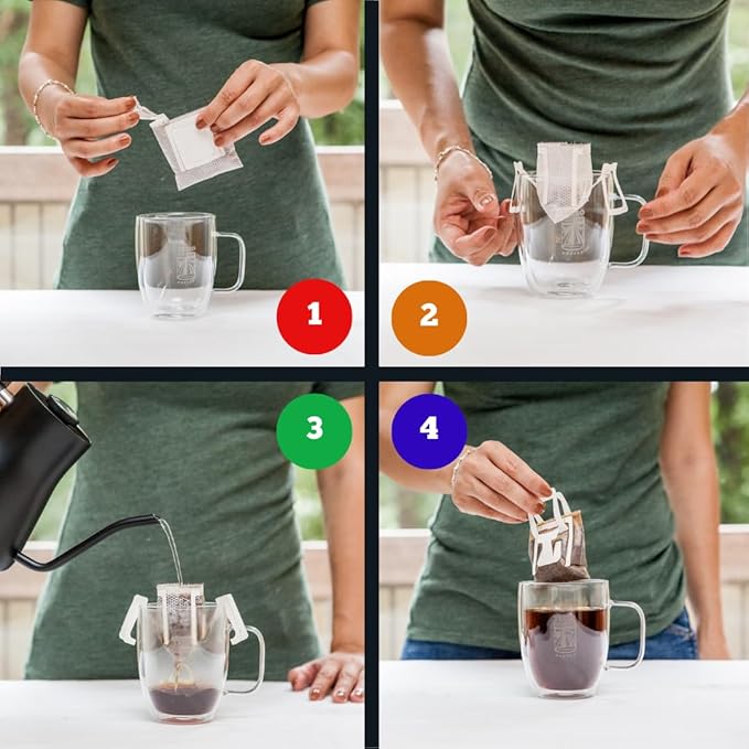 Tribo Coffee Single-Serve Portable Pour Over Drip Coffee - Frontier Blend - 10 Servings (Dark Roast)
