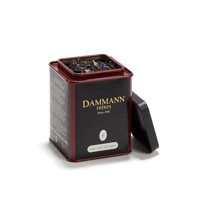 Dammann Freres Loose Leaf, Earl Grey Yin Zhen, Premium Gourmet French Black Tea, Blend Bergamot, 3.52 Ounce Tin