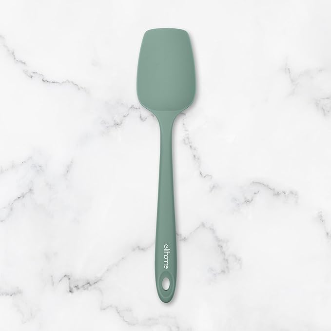 Elihome Classic Silicone Spoonula - Non-Stick Heat Resistant Silicone Scraper Spatula for Mixing, Serving, Scraping, Stirring, and More - 11 Inch, Sage Green