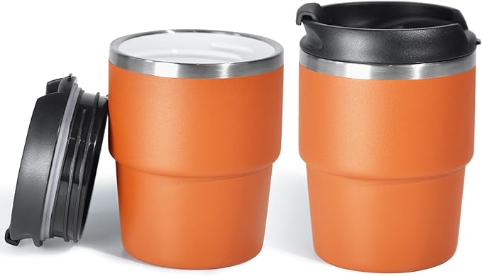 6oz Espresso Cups, Insulated Espresso Cups Set of 2, Expresso Shots Cup, Stainless Steel Shot Glasses for Coffee, Portable Espresso Travel Mug for Camping