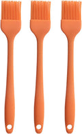 Silicone brush, Oil Brush for BBQ Kitchen Cooking Baking and Grilling(3 PCS,Orange)