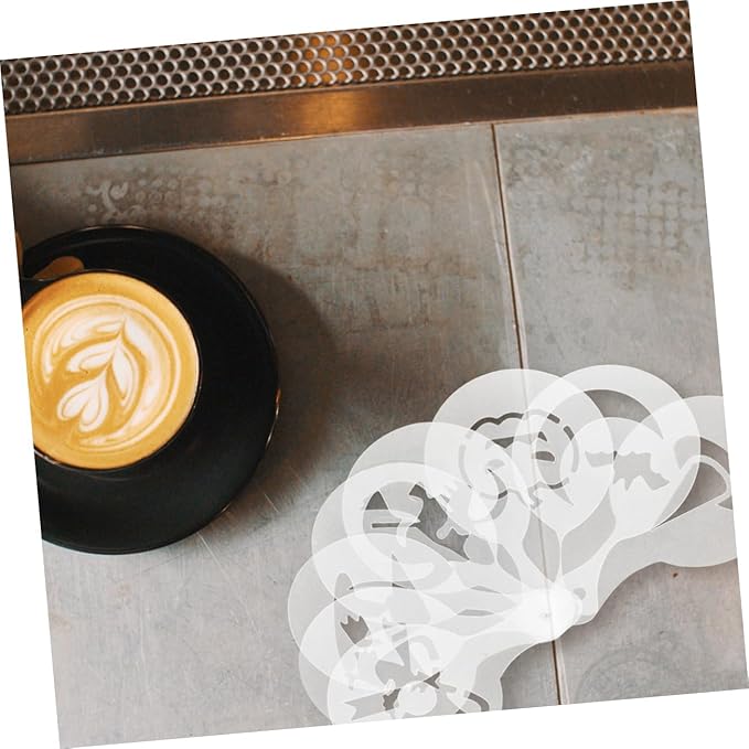 32pcs Coffee Stencils for Latte Art Cake Decorating Versatile Molds Diverse Patterns for Cappuccino Cupcake and Hot