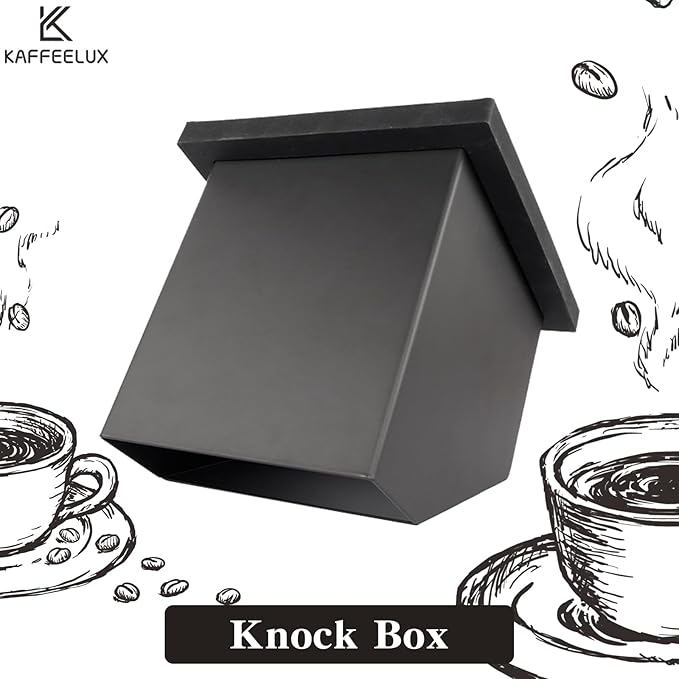 Stainless Steel Espresso Coffee Ground Knock Box Chute, Built-in Desktop Waste Bucket, Bottomless Knocking Residue Box