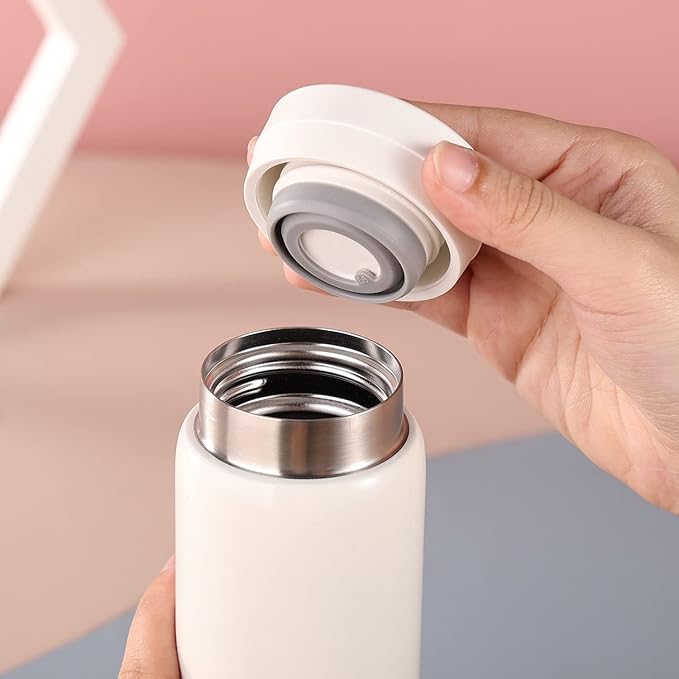 Mini Thermos Cute Water Bottle - 7 oz Tiny Insulated Vacuum 18/10 Stainless Steel Small Flask - Leak Proof & Spill Proof & Keeps Cold and Hot for Drink, Coffee, Tea