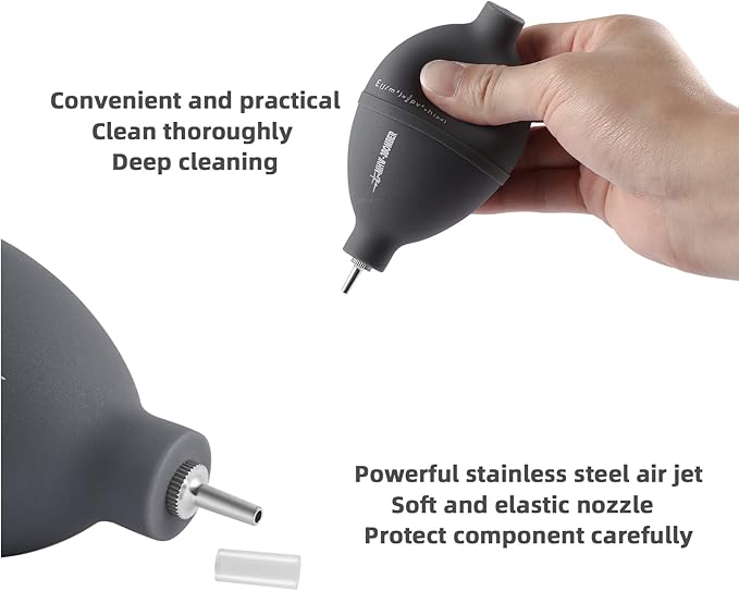 MHW-3BOMBER Air Blower and Coffee Grinder Cleaning Brush, Coffee Machine Cleaning Tool Set, Air Duster and Walnut Wood Brush Kit for Espresso, Camera, Keyboard, Coffee Powder Cleaning Tool CS7088-OS