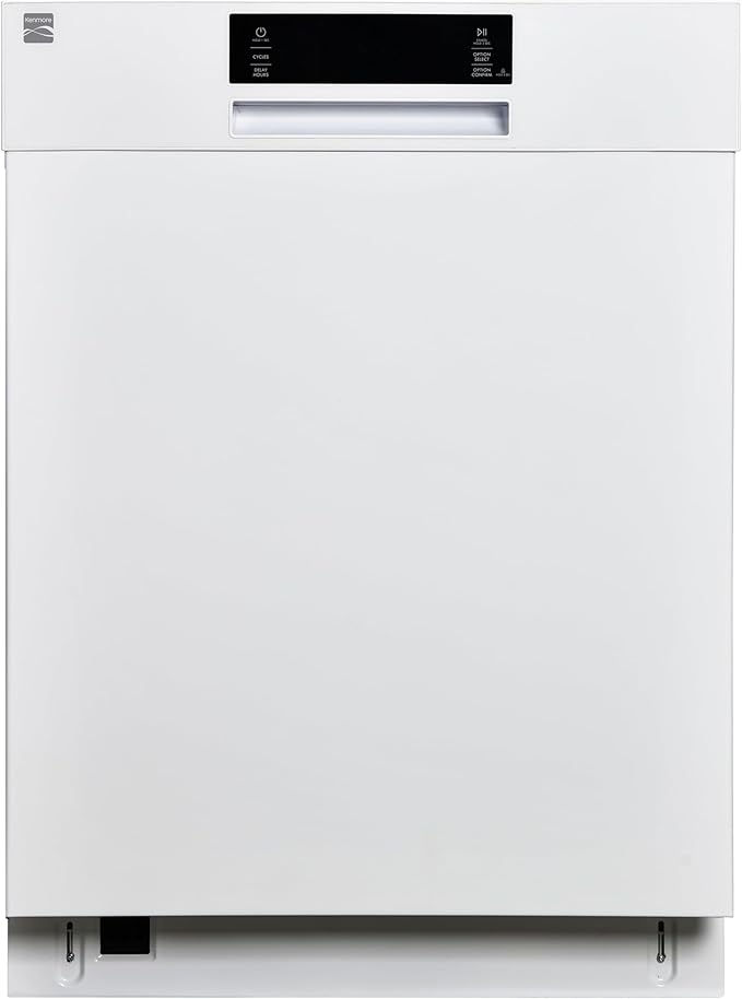 Kenmore 24" Built-in Stainless Steel Tub Dishwasher SmartWash, UltraWash, SmartDry Plus, MoreSpace Adjustable Rack and Leak Detect, Energy Star Certified, White