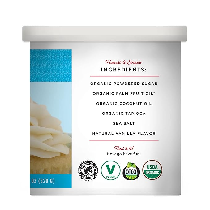 Miss Jones Baking Organic Buttercream Frosting, Perfect for Icing and Decorating, Vegan-Friendly: Vanilla (Pack of 2)