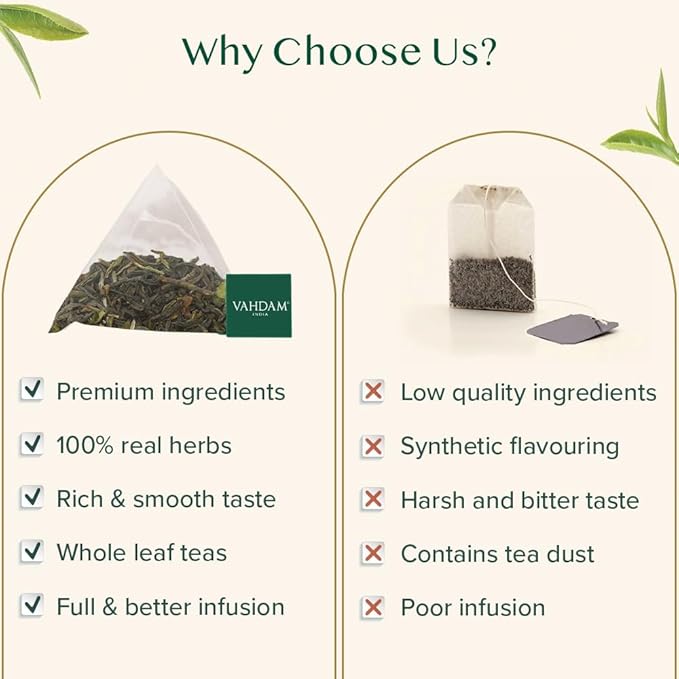VAHDAM, Exotic Darjeeling First Flush Tea Leaves (100 Black Tea Bags) High Caffeine, Non GMO, Gluten Free | Aromatic & Robust | Unblended First Flush Darjeeling Tea Bags | Resealable Ziplock Pouch