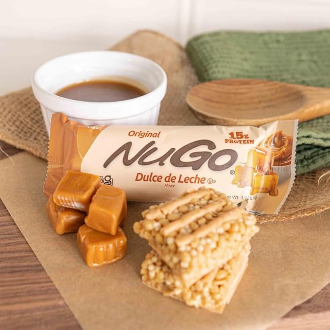 NuGo Protein Bar, Dulce De Leche, 15g Protein, Gluten Free, 15 Count