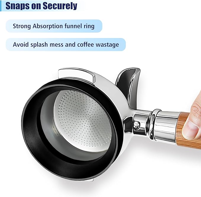 53mm Espresso Dosing Funnel and Puck Screen Set, Espresso Coffee Dosing Ring & 1.7mm 316 Stainless Steel Espresso Portafilter for Coffee Portafilter Filter Basket