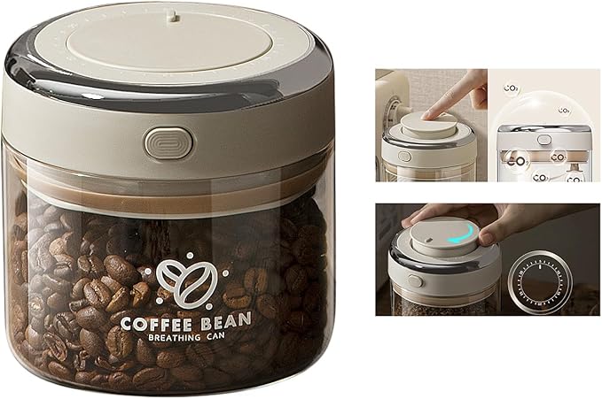 Coffee Canister with Premium Glass - Airtight Coffee Container with One-Way CO2 Valve and Freshness Tracker, Perfect for Coffee Bean Storage, 17oz/500ml