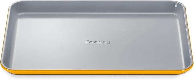 Caraway Non-Stick Ceramic Baking Sheet - Naturally Slick Ceramic Coating - Non-Toxic, PTFE & PFOA Free - Perfect for Baking, Roasting, and More - Medium (15" x 10") - Marigold