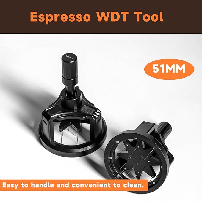 51mm WDT Tool ，Espresso Stirrer Distribution Tool,Compatible with Delonghi Portafilter 51mm,Adjustable Height,with Magnetic Suction