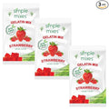 Simple Mixes Natural Gelatin Dessert, Strawberry, Healthy Snack, Dye-Free, No Gluten or Fat, Kosher, 3 Pack