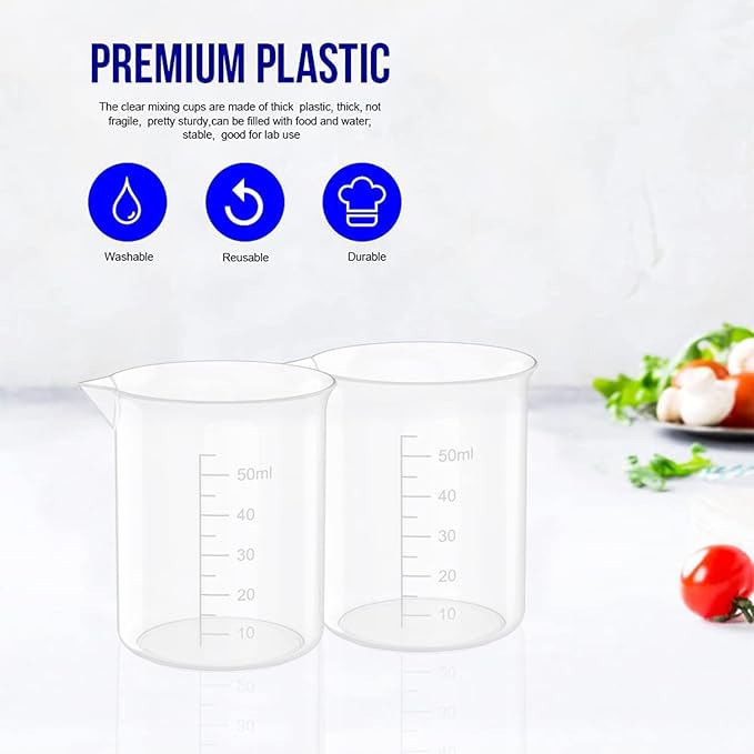 17 Oz Transparent Lab Measuring Cup, 500ml Plastic Beaker Cups, for Science Experiment, Liquid Measuring, 12 Pcs