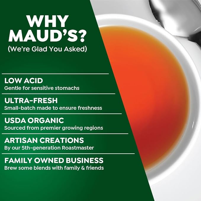 Maud's Organic Peppermint Tea Pods, 48 ct, Recyclable Single Serve Pods – 100% Gourmet Blended Tea Leaves, Compatible with Keurig K Cups Maker
