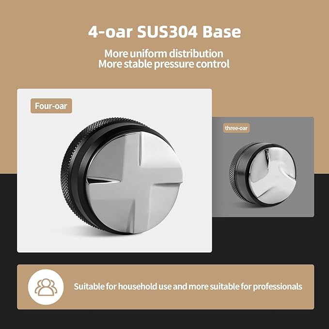 MHW-3BOMBER Coffee Distributor 54mm, 53.35mm Espresso Distribution Tool fit for 53mm/54mm Breville Portafilter, Height Adjustable Espresso Distributor, Detachable CD Espresso Leveler,T6093L4-OS