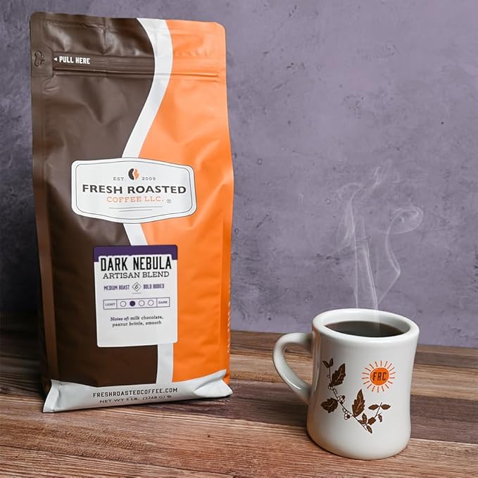 Fresh Roasted Coffee, Dark Nebula, 5 lb (80 oz), Medium Roast, Kosher, Whole Bean