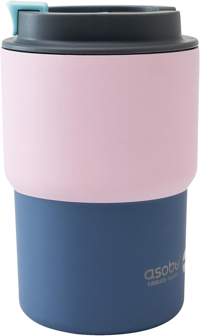 asobu Ultimate Stainless Steel Ceramic Inner Coating Coffee Mug with Double Walled Copper Lining Insulation, 12 Ounces (Pink)