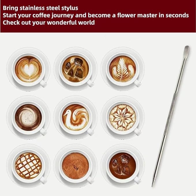 22 PCS Espresso Accessories Kit，58mm Coffee Tamper Set ，Barista Kit， - with Frothing Pitcher，WDT Tool，Stirrer，Tamper Mat ，Coffee Stencils，Latte Art Pen