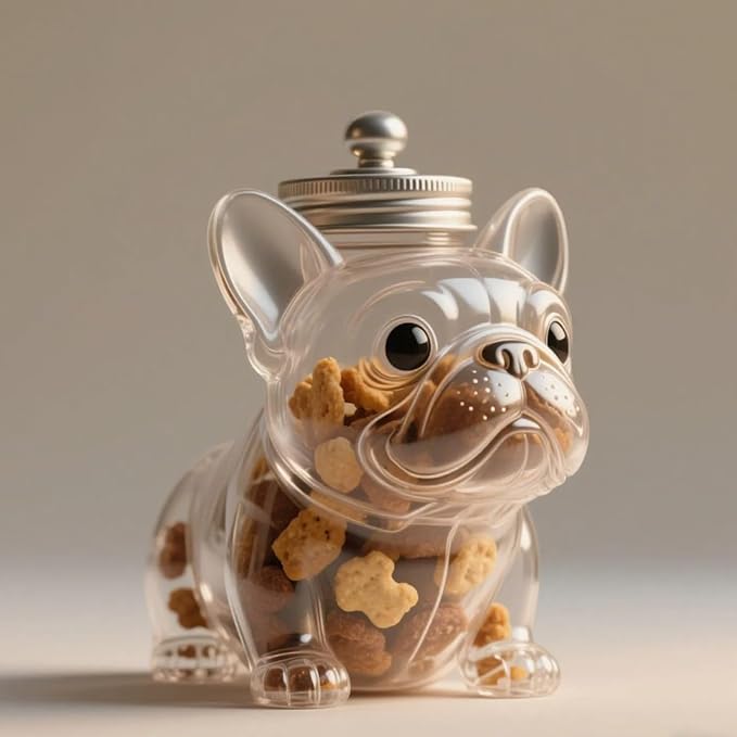 French Bulldog Snack Jar – 2025 New Cute Airtight Storage Container, Multi-purpose Jar for Dog Snacks, Cookies, Candy, Coffee Pods, Kitchen Organization, Pet Lovers Gift(Golden retriever)