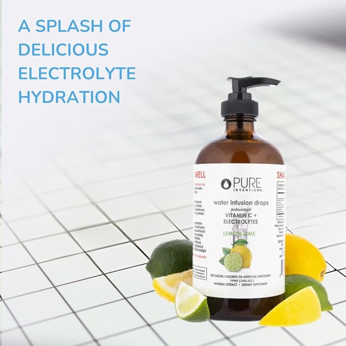Pure Inventions - Lemon Lime Water Infusion Drops - Antioxidants, Vitamin C & Electrolytes - Health & Wellness Drink -Immunity Support -Sugar Free, Zero Calorie, No Artificial Sweeteners -500 Servings