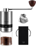 VEVOK CHEF Manual Coffee Grinder Stainless Steel Burr Grinder 6 External Adjustable Setting Vintage Hand Coffee Grinder Portable Hand Crank Conical Coffee Bean Grinder Mill for Home,Camping