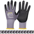 Work Gloves MicroFoam Nitrile Coated-6 Pairs,Endurance Seamless Knit Nylon,Dots on palm,Tacky Dot Grip Gloves