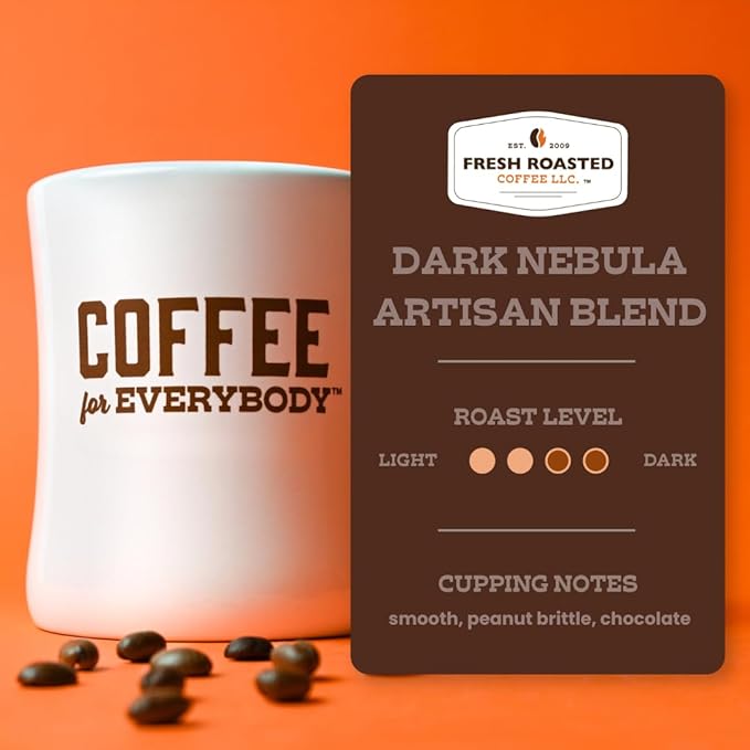 Fresh Roasted Coffee, Dark Nebula, 5 lb (80 oz), Medium Roast, Kosher, Whole Bean