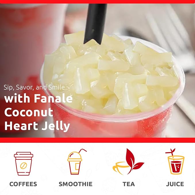 Fanale Coconut Jelly Topping nata de coco for Bubble Tea 400 g | Coconut Flavor Jelly | for Boba Tea, Smoothies, Slushes, Desserts 400g