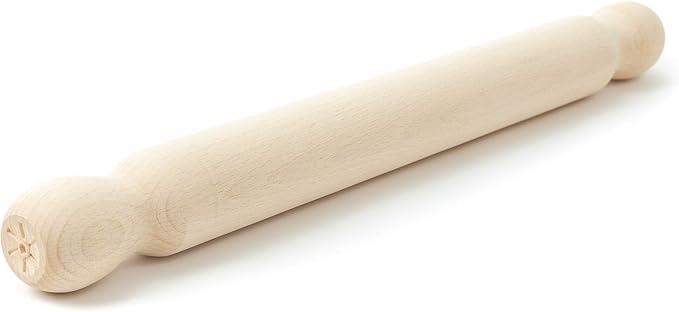 Tuuli Kitchen – French Wooden Rolling Pin, Baking Roller for Rolling Out Pizza, Pasta, Puff and Other Doughs, 40 x 4 cm