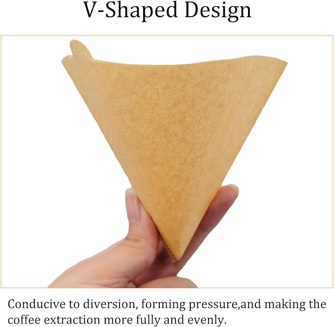 Cone Coffee Filters Size 01, 100 Count Unbleached 1-2 Cups Disposable V01 Coffee Paper Filters, Compatible with Cone Shaped Pour Over Coffee Filter and Drip Coffee Maker