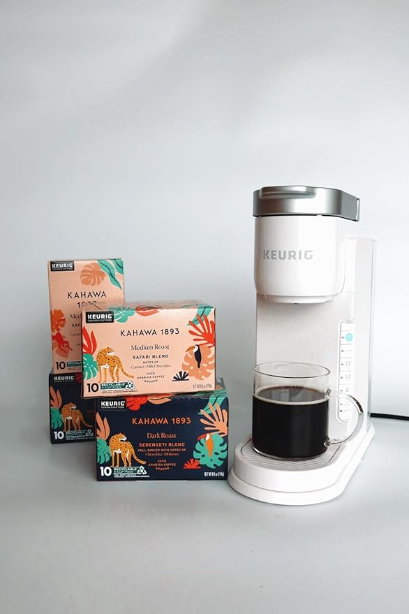 Kahawa 1893 Medium Roast Coffee K-Cup Pods Safari Blend (60 Count) - As Seen on Shark Tank, High Antioxidants, Naturally Sweet, Organically Grown & Cultivated, Ethically & Sustainably Sourced