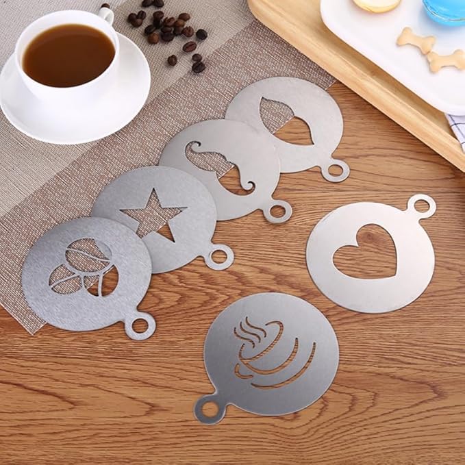 Hemoton Cookie Stencils,Coffee Decorating Stencil,Coffee Decoration Mold Tool, Stencils Latte Art,Cake Baking Templates, Art Templates Mold Tool for Cake Cappuccino