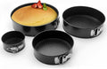 SHIKORI Cake Pan Set for Baking, Non-Stick Springform Pans Set of 4 (4, 7, 9 10 inch), Round Cheesecake Pan, Leak-Proof Cake Pans with Removable Bottom-Black 4 Pcs