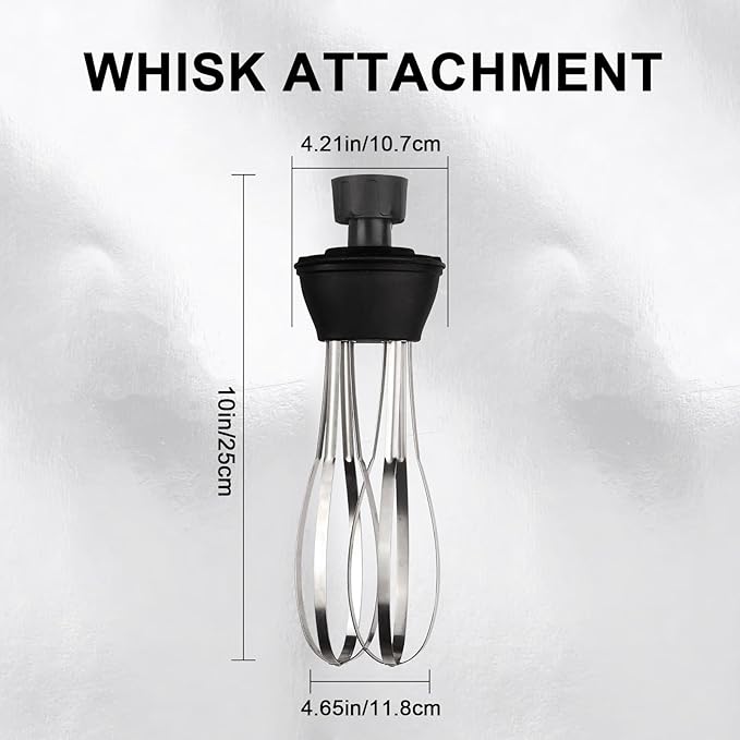 VONCI 10inch Detachable Whisk Attachment. 350W, 500W & 750W Commercial Immersion Blender Compatible.