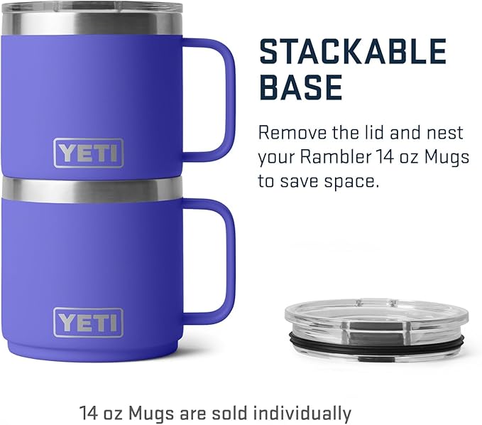 YETI Rambler 14 oz Stackable Mug, Vacuum Insulated, Stainless Steel with MagSlider Lid