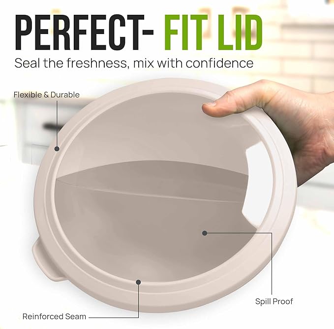 Zulay Kitchen 12 Piece Plastic Mixing Bowls with Leak-Proof Lids Set - Microwave and Freezer Safe Kitchen Mixing Bowls for Preparing, Serving and Storing - Large Nesting Bowls (Forest Ombre)
