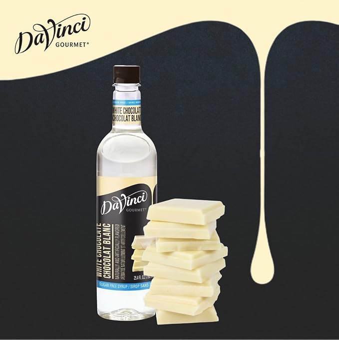 DaVinci Gourmet Sugar-Free White Chocolate Syrup, 25.4 Fluid Ounces (Pack of 4)