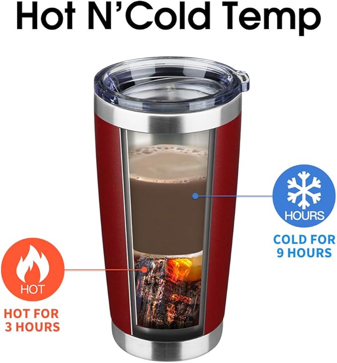 20oz Tumbler Bulk Stainless Steel Vacuum Insulated Tumblers with Lid Double Wall Travel Mug, Durable Powder Coated Coffee Cup, Suitable for Ice Drinks and Hot Beverage (Red 12pack)