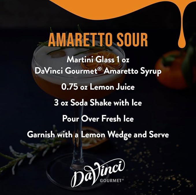DaVinci Gourmet Classic Amaretto Syrup, 25.4 Fluid Ounces (Pack of 1)