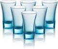 M&N HOME Ombre Blue Shot Glass Set, 2 Oz Set of 6 Colored Shot shot glasses, Whiskey Glasses, Tequila Shot Glasses, Cocktail Glasses, Round Shot Glasses for Vodka, Spirits & Liquor (Gradient Blue)