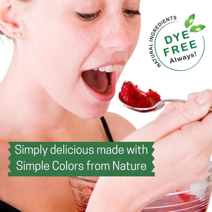Simple Mixes Natural Gelatin Dessert, Strawberry, Healthy Snack, Dye-Free, No Gluten or Fat, Kosher, 6 Pack