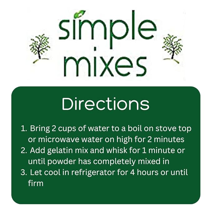 Simple Mixes Natural Gelatin Dessert, Orange, Kosher, 6 Pack of 3.1 oz each